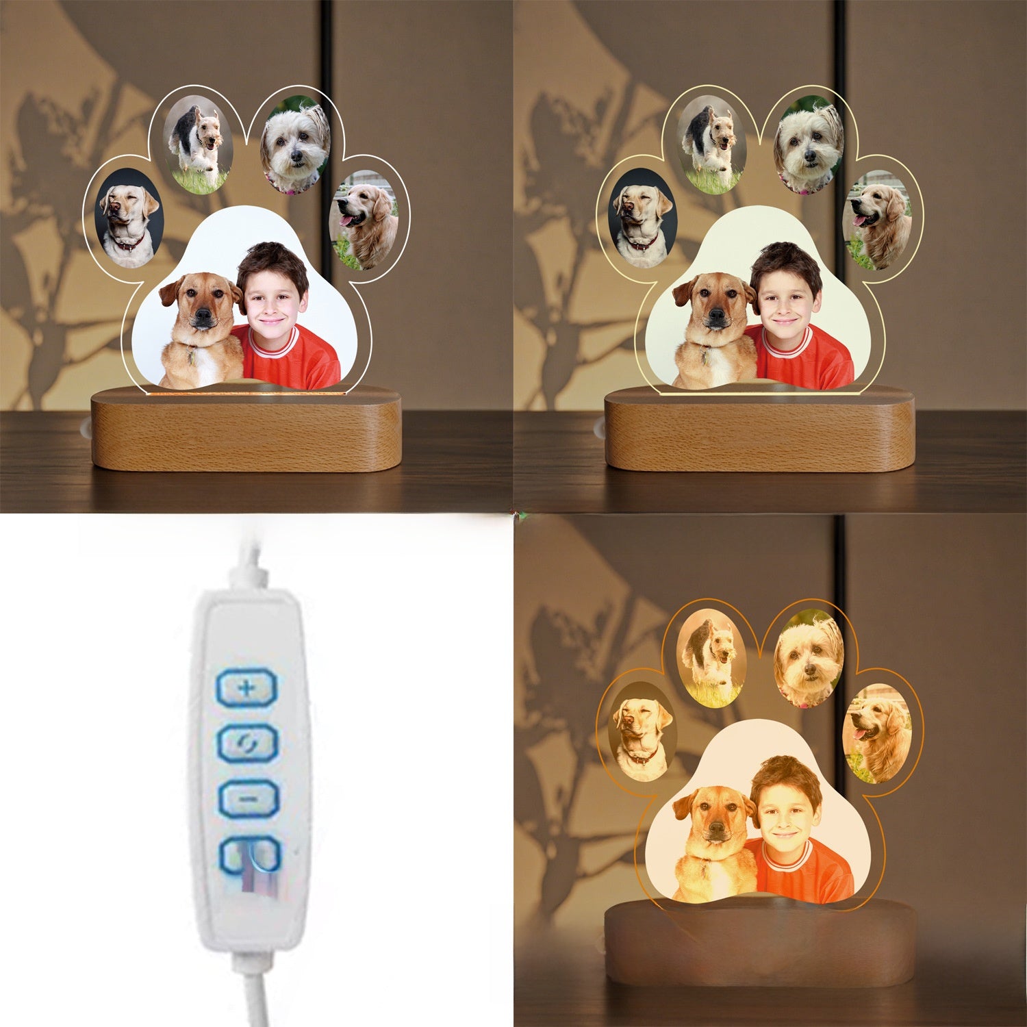 Night Light with Pet Paw Print Design