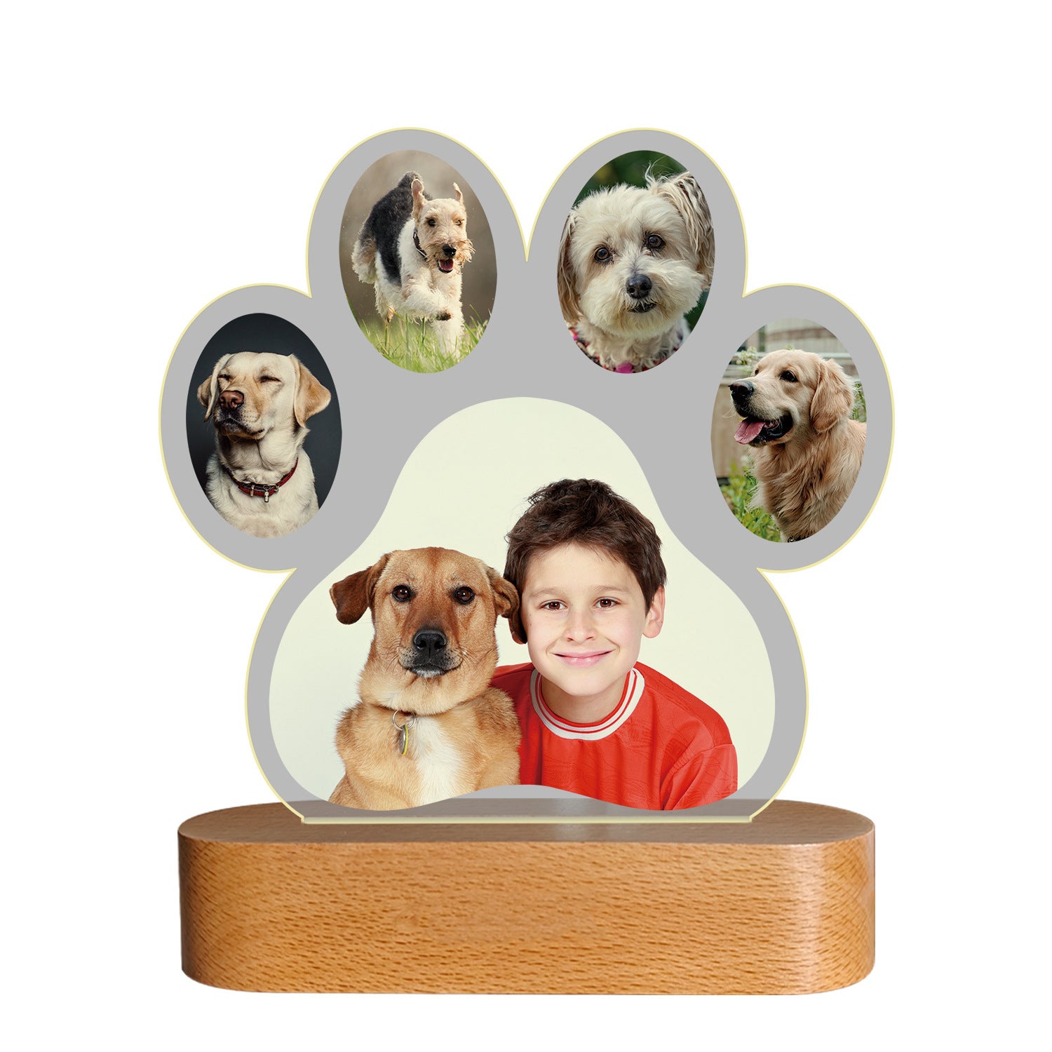 Night Light with Pet Paw Print Design