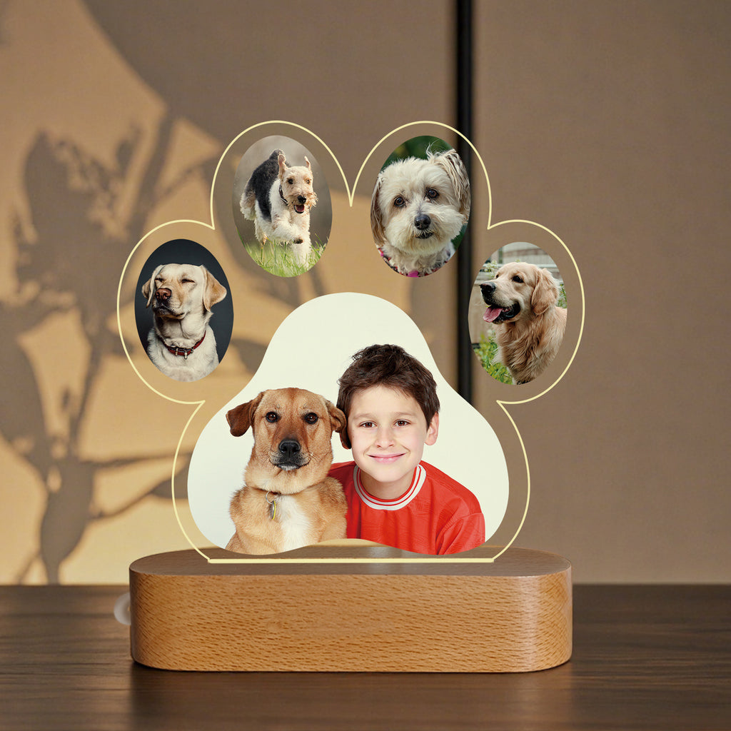 Night Light with Pet Paw Print Design