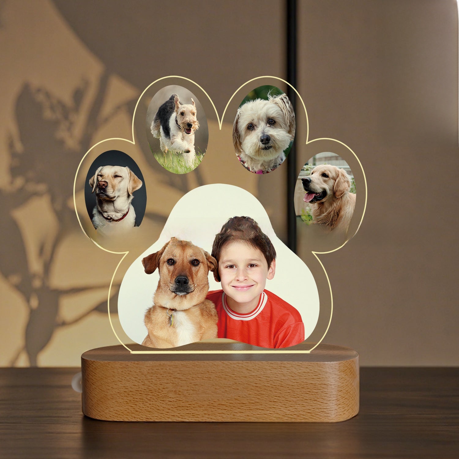 Night Light with Pet Paw Print Design